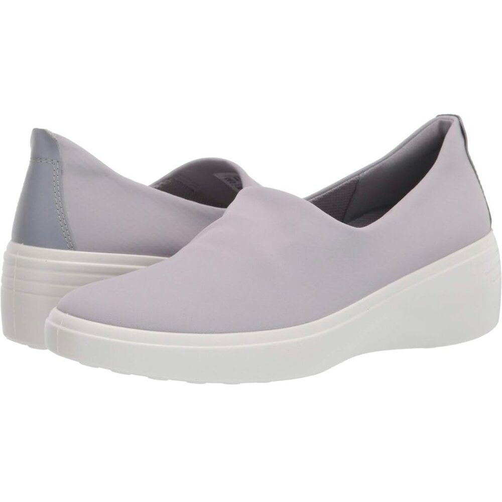Ecco Soft 7 Wedges Silver Slip On Shoes Wedge Sneakers Women's Size EU40 US9